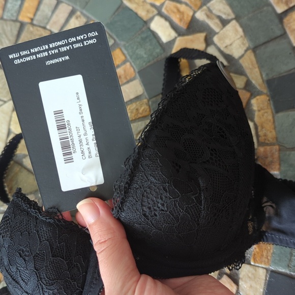 Black Ann Summers Sexy Lace Plunge Bra 34B - Picture 3 of 5